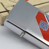 Bật Lửa Zippo Cổ Đồng Khối Mạ Chrome Trắng Chủ Đề Quân Sự Ăn Mòn Phủ Sơn Đời 5 Vạch Sắc Năm 1977 ZC497