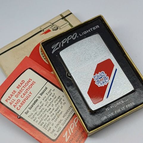 Bật Lửa Zippo Cổ Đồng Khối Mạ Chrome Trắng Chủ Đề Quân Sự Ăn Mòn Phủ Sơn Đời 5 Vạch Sắc Năm 1977 ZC497