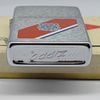 Bật Lửa Zippo Cổ Đồng Khối Mạ Chrome Trắng Chủ Đề Quân Sự Ăn Mòn Phủ Sơn Đời 5 Vạch Sắc Năm 1977 ZC497