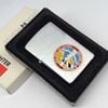 Bật Lửa Zippo Cổ Đồng Khối Mạ Chrome Trắng Chủ Đề Quân Sự Ăn Mòn Phủ Sơn Đời 3 Vạch Sắc Năm 1979 ZC498