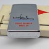 Bật Lửa Zippo Cổ Đồng Khối Mạ Chrome Trắng Chủ Đề Tầu Chiến Quân Sự Ăn Mòn Phủ Sơn Đời 2 Vạch Thẳng Năm 1972 ZC500