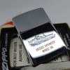 Bật Lửa Zippo Cổ Đồng Khối Mạ Chrome Trắng Chủ Đề Tầu Chiến Quân Sự Ăn Mòn Phủ Sơn Đời 2 Vạch Thẳng Năm 1972 ZC500