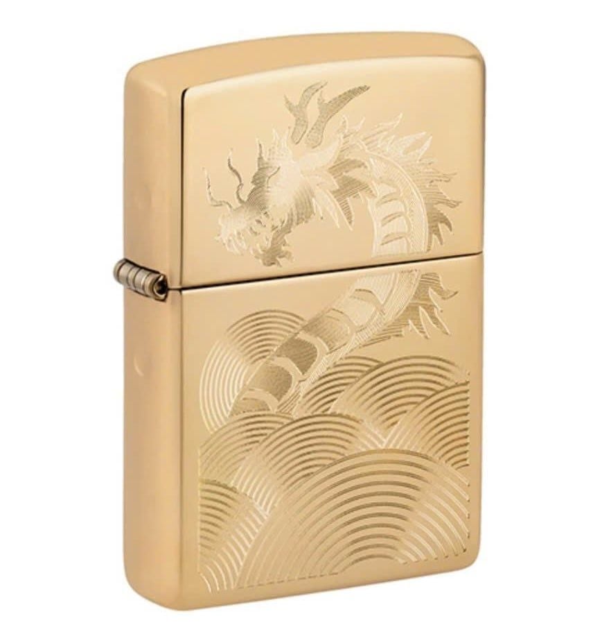 Bật Lửa Zippo Golden Dragon Rồng High Polish Brass Z351