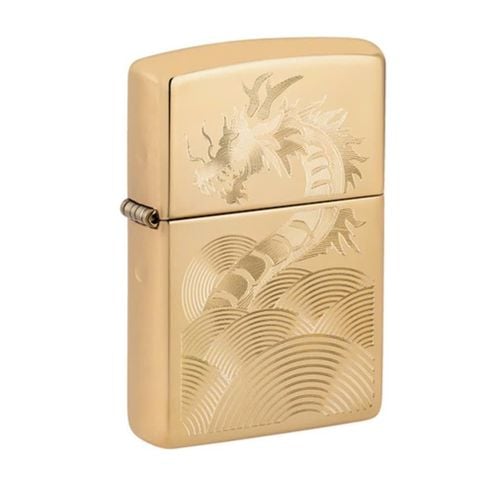 Bật Lửa Zippo Golden Dragon Rồng High Polish Brass Z351