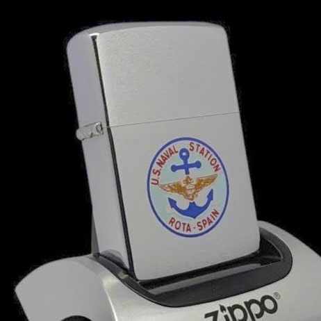 Bật Lửa Zippo Cổ Đồng Khối Mạ Chrome Trắng Chủ Đề Quân Sự Ăn Mòn Phủ Sơn Đời 4 Vạch Sắc Năm 1978 ZC494