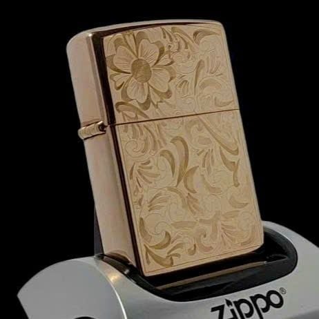 Bật Lửa Zippo Reg Western floral GP Hoa Văn Hai Mặt Mạ Vàng Hồng Đặc Biệt Hiếm Gặp Đời XV La Mã Sản Xuất Năm 1999 ZQH194