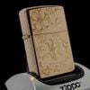 Bật Lửa Zippo Reg Western floral GP Hoa Văn Hai Mặt Mạ Vàng Hồng Đặc Biệt Hiếm Gặp Đời XV La Mã Sản Xuất Năm 1999 ZQH194