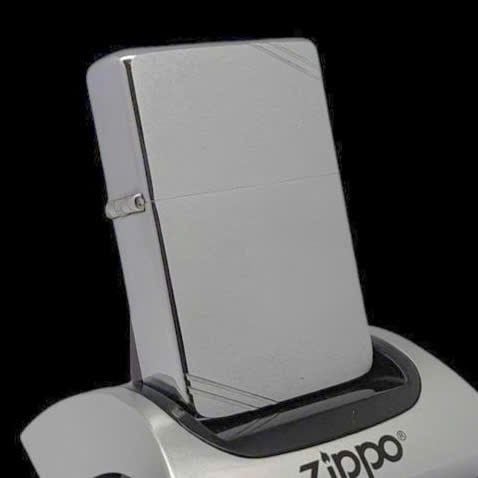 Bật Lửa Zippo Đồng Khối Mạ Chrome Vintage Chặt Góc Trắng Phay Xước Trơn 2 Mặt Hiếm Gặp Đời II La Mã Không Mộc Tháng Năm 1986 ZQH193
