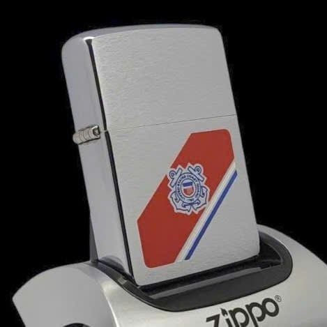 Bật Lửa Zippo Cổ Đồng Khối Mạ Chrome Trắng Chủ Đề Quân Sự Ăn Mòn Phủ Sơn Đời 5 Vạch Sắc Năm 1977 ZC497