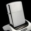 Bật Lửa Zippo Đồng Khối Mạ Chrome Trắng Trơn Phay Xước Đáy Lồi Đời V La Mã Sản Xuất Năm 1989 ZL860