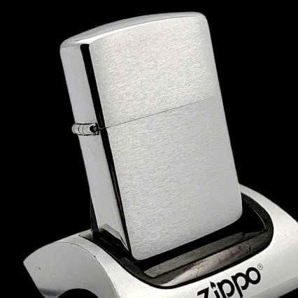 Bật Lửa Zippo Đồng Khối Mạ Chrome Trắng Trơn Phay Xước Đáy Lồi Đời X La Mã Sản Xuất Năm 1994 ZL859