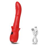  Cây Massage Đa Năng Xoay 360, Rung Nhiều Tần Số, Thụt Cao Cấp Hình Lưỡi Đỏ 