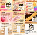  Bao Cao Su Ngón Tay Les Cat, Siêu Điểm Nổi, Gân Xoắn, Hộp 08 Cái 