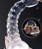 DV Giả Mềm Dẻo, Vảy Rồng Trên Thân, Silicone Trong Suốt, Có Đế Dán Tường 