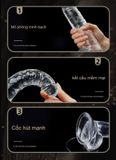  DV Giả Gân Galaku , Silicone Trong Suốt, Có Đế Dán Tường 