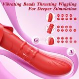  Cây Massage Đa Năng Xoay 360, Rung Nhiều Tần Số, Thụt Cao Cấp Hình Lưỡi Đỏ 