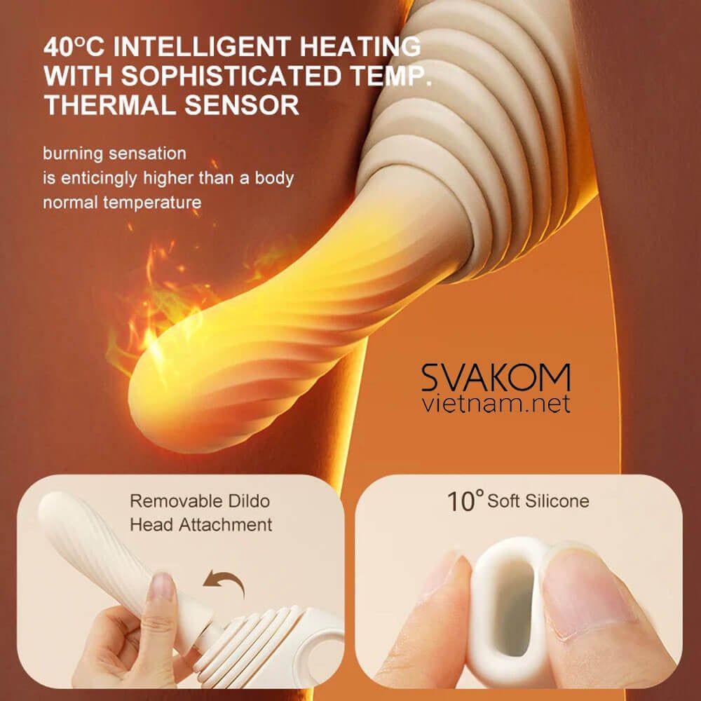  SVAKOM Handy Thruster – Dildo Tự Động Cao Cấp Rung Thụt Bú Hút Sưởi Ấm Dùng App 