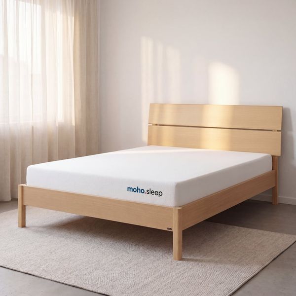  Combo Nệm Foam Balance & Giường VLINE 1m6  - Màu Tự nhiên 