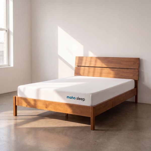  Combo Nệm Foam Balance & Giường VLINE 1m6  - Màu Nâu 