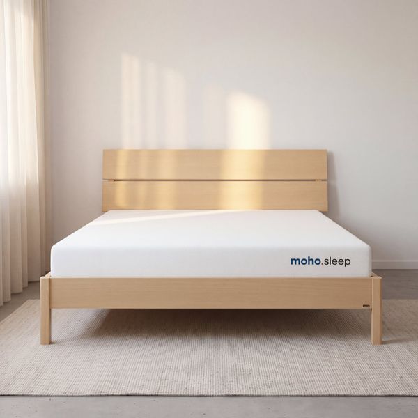  Combo Nệm Foam Balance & Giường VLINE 1m8  - Màu Tự nhiên 