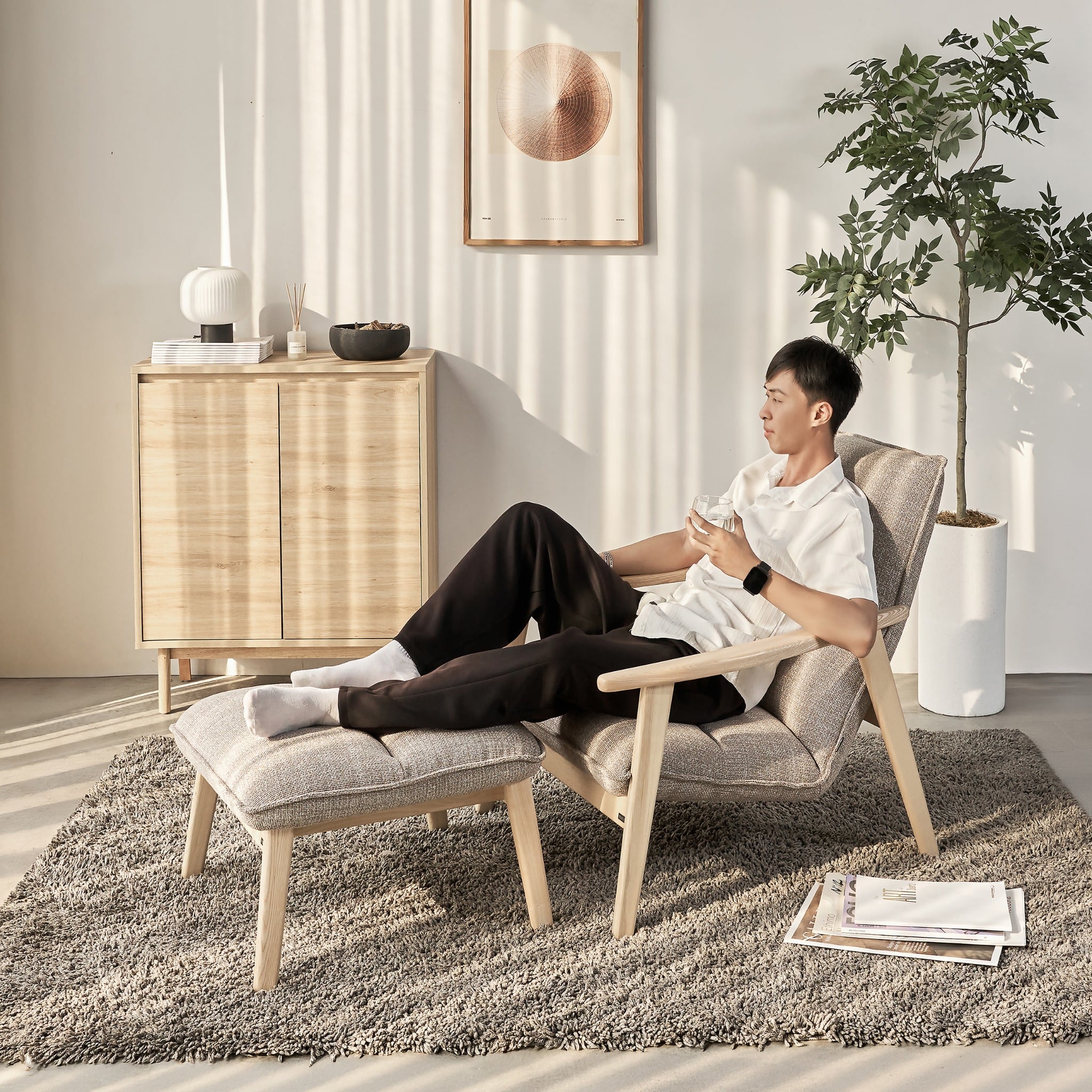  Ghế Armchair Thư Giãn Kèm Đôn MOHO OLLY 