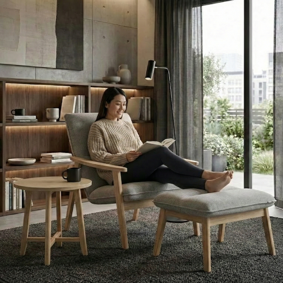  Ghế Armchair Thư Giãn Kèm Đôn MOHO OLLY 