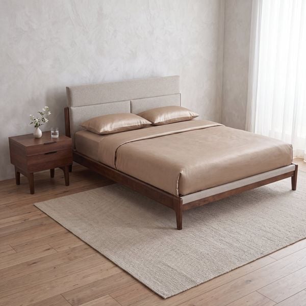  Combo Giường ASTRO 1m6 + Tủ Đầu Giường ASTRO | Màu Nâu 