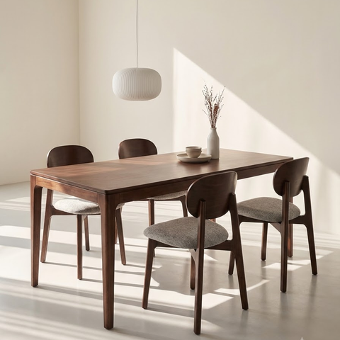  Bộ Bàn Ăn HOBRO 1m6 & 4 Ghế Ăn SERENA - Màu Nâu 