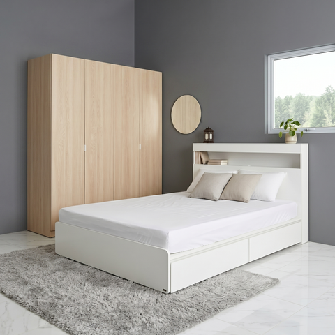  Combo Phòng Ngủ MOHO MOVA (Giường Có Hộc & Ổ Điện Và Tủ Quần Áo) 
