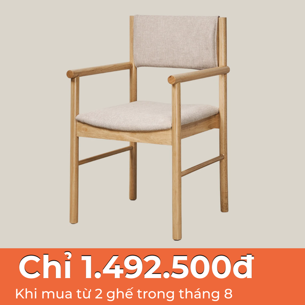  Ghế Gỗ LYH - Đệm Lưng Tháo Rời 