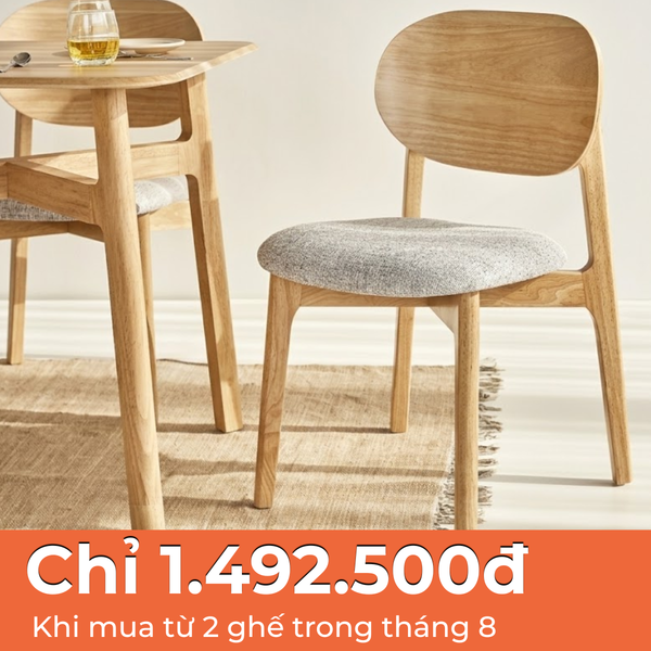  Ghế Ăn Gỗ Cao Su Tự Nhiên SERENA 