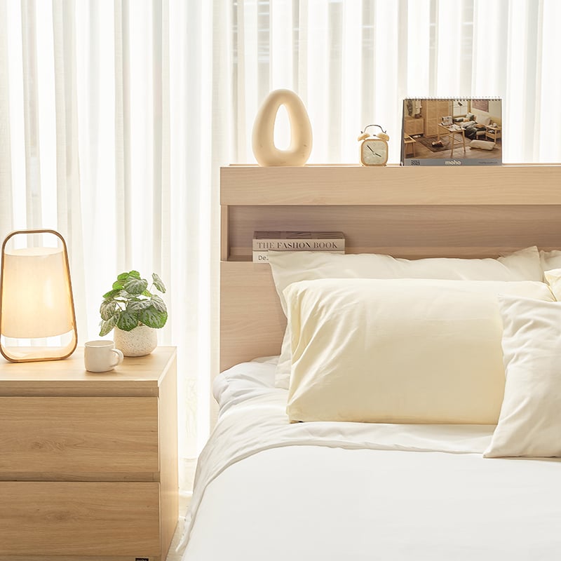  Giường Ngủ Có Hộc & Ổ Điện MOHO VIENNA - MÀU TỰ NHIÊN 