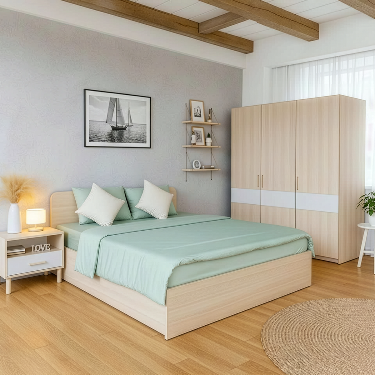  Full Combo Phòng Ngủ Narvik 201 Màu Tự Nhiên 