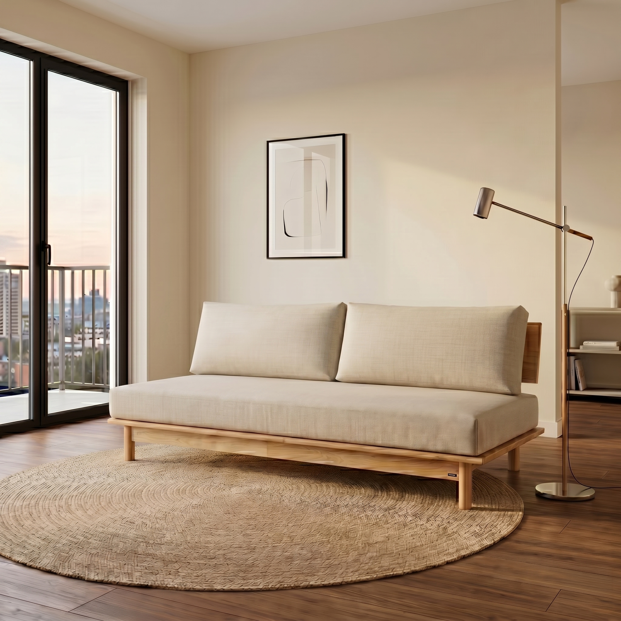 Ghế Sofa Gỗ Cao Su Tự Nhiên MOHO VLINE 601 