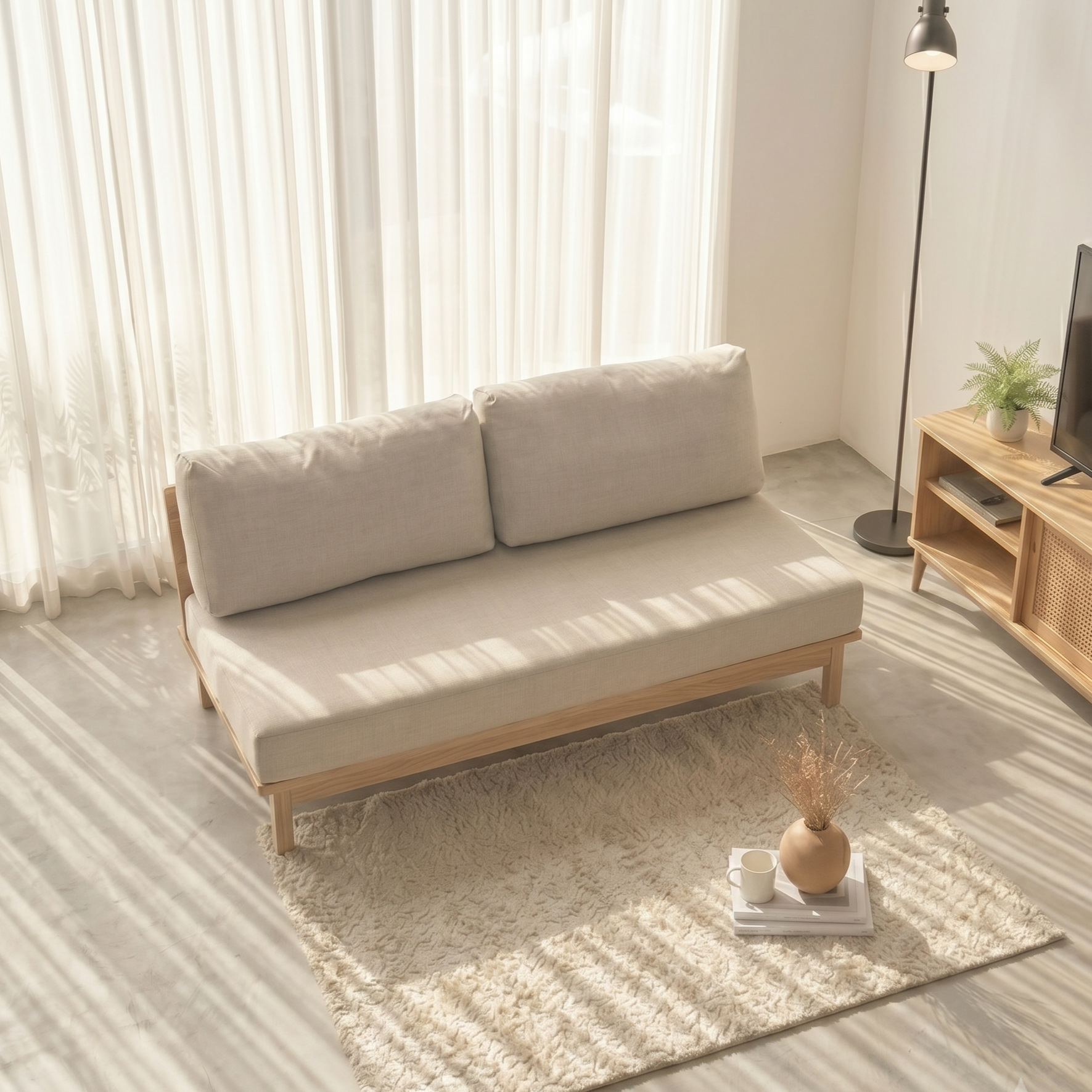  Ghế Sofa Gỗ Cao Su Tự Nhiên MOHO VLINE 601 
