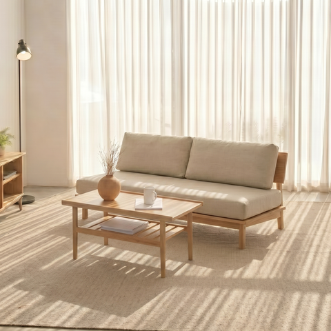  Ghế Sofa Gỗ Cao Su Tự Nhiên MOHO VLINE 601 