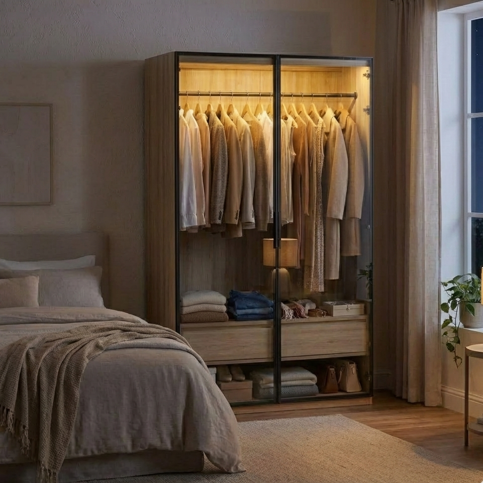  Tủ Quần Áo Cánh Kính Cao Cấp 1m2 MOHO ASTRO 