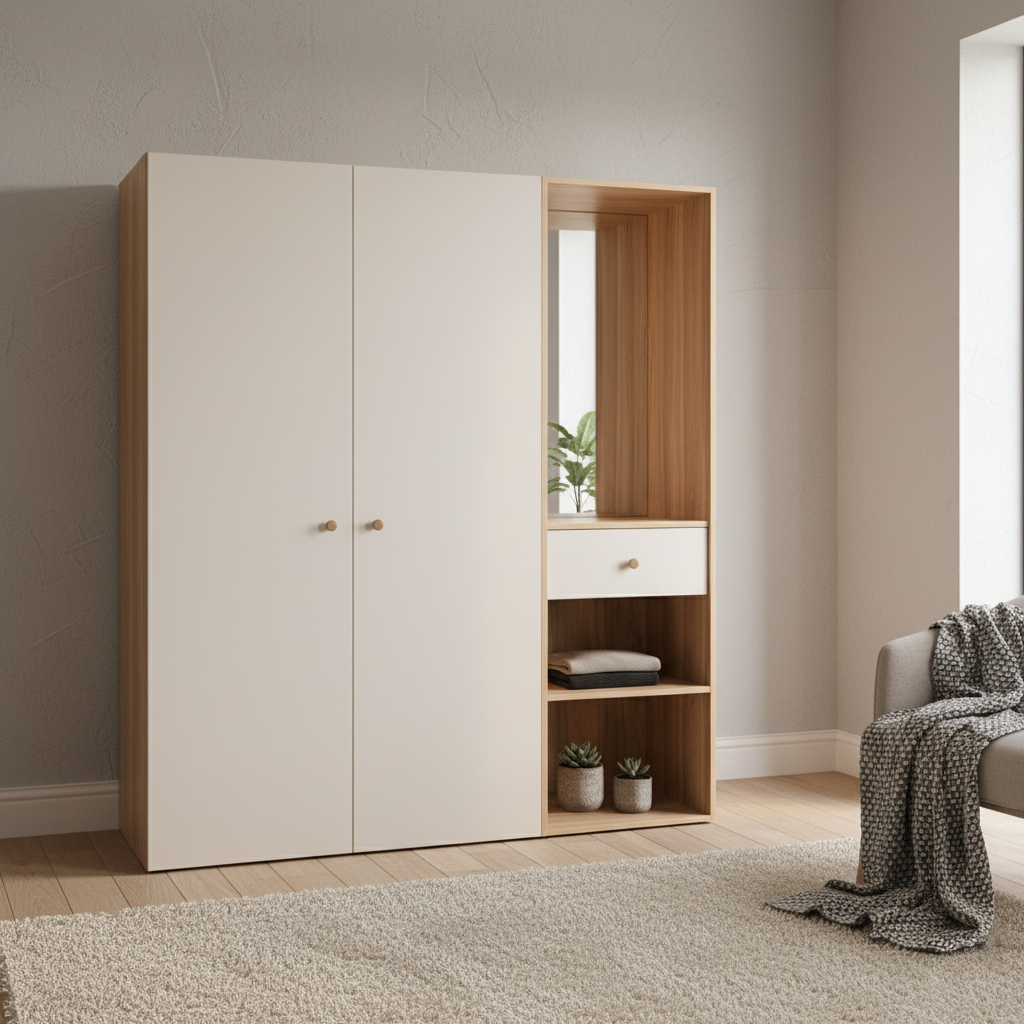  Tủ Quần Áo Ubeda Ngăn Kệ 201 Có Gương Nhiều Kích Thước 