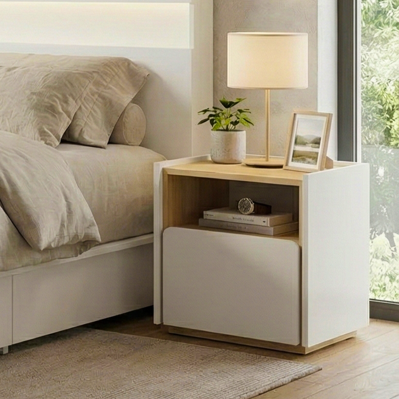  Tủ Đầu Giường VIENNA (Màu gỗ phối trắng) 