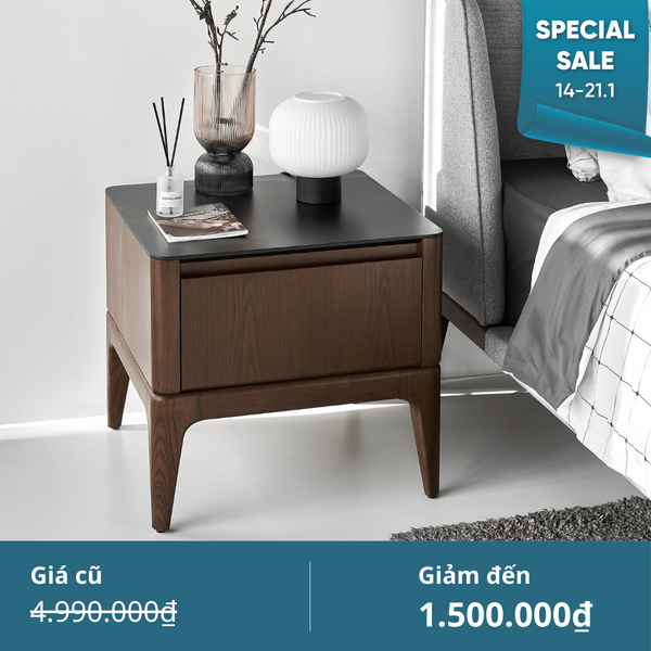  Tủ Đầu Giường Gỗ Tần Bì Cao Cấp SCARLET - MOHO Signature 
