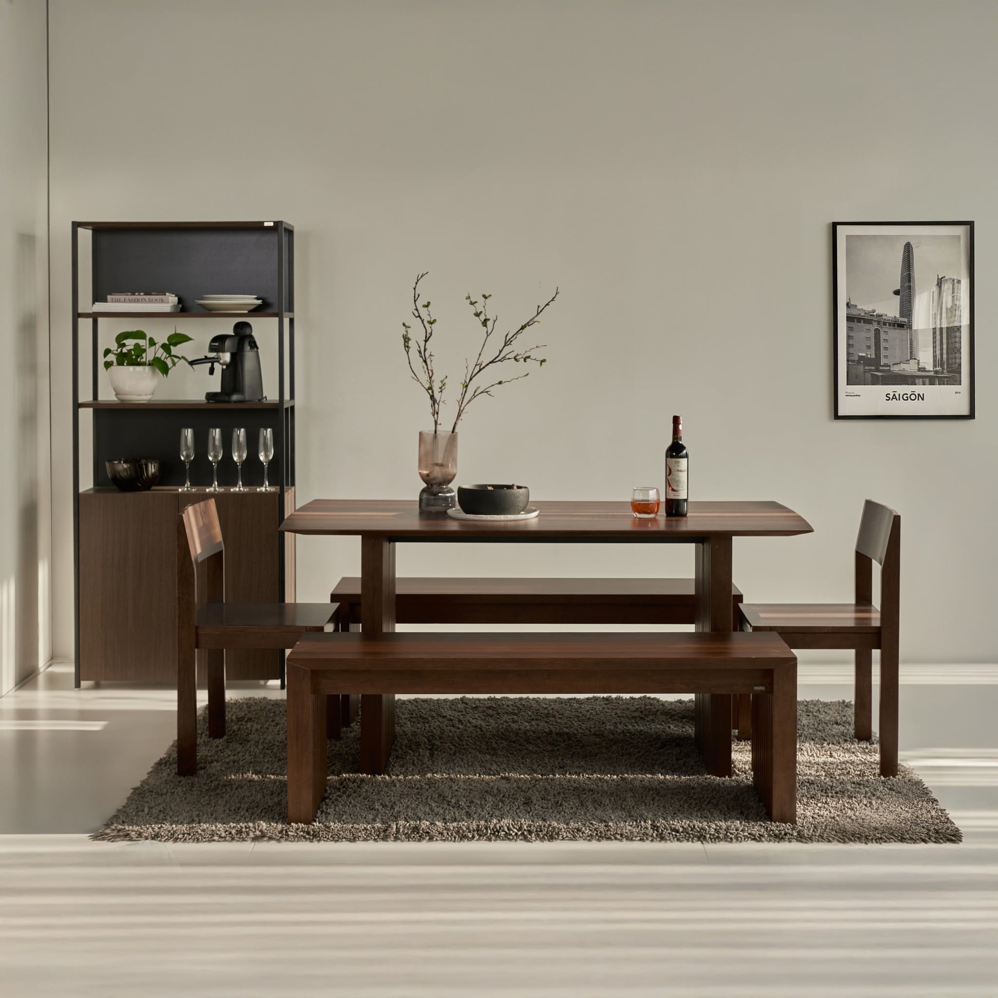  Bộ Bàn Ăn 6 Ghế Gỗ Tự Nhiên PLANK 