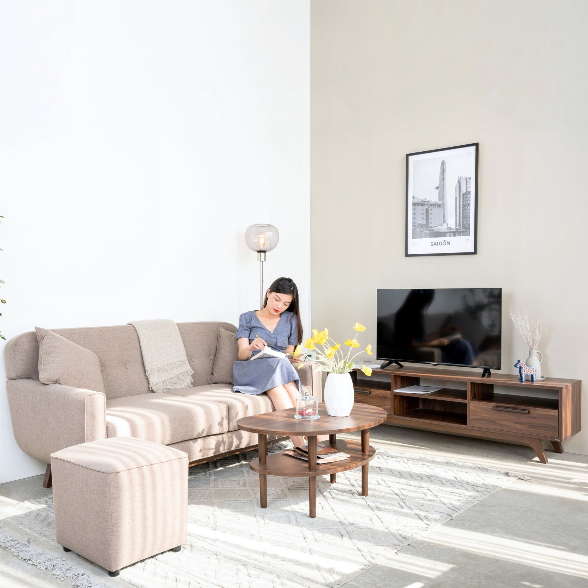  Trọn Bộ Phòng Khách MOHO KOSTER Màu Nâu 