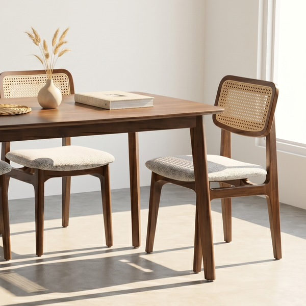  Ghế Gỗ HERNING Lưng Mây Đan 