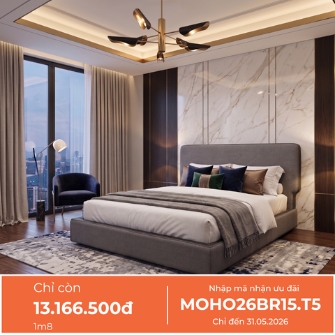  Giường Ngủ Bọc Vải Phong Cách Ý MOHO COMET 