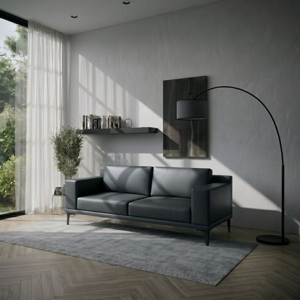  Ghế Sofa  Da Microfiber PU MOHO RIGA Dark Grey 