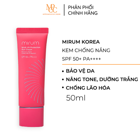 Kem chống nắng nâng tông, dưỡng trắng, ngừa lão hóa và bảo vệ da toàn diện Mirum 50ml – Mirum Multi UV Protection Sun Cream SPF 50+/PA++++
