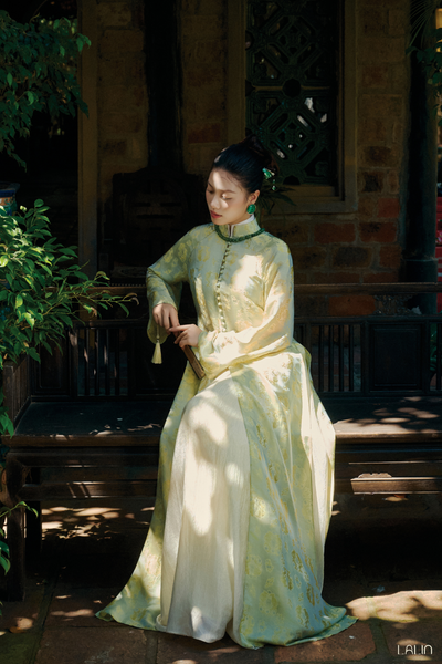  Áo Dài Tơ Tằm Hạ Bích 