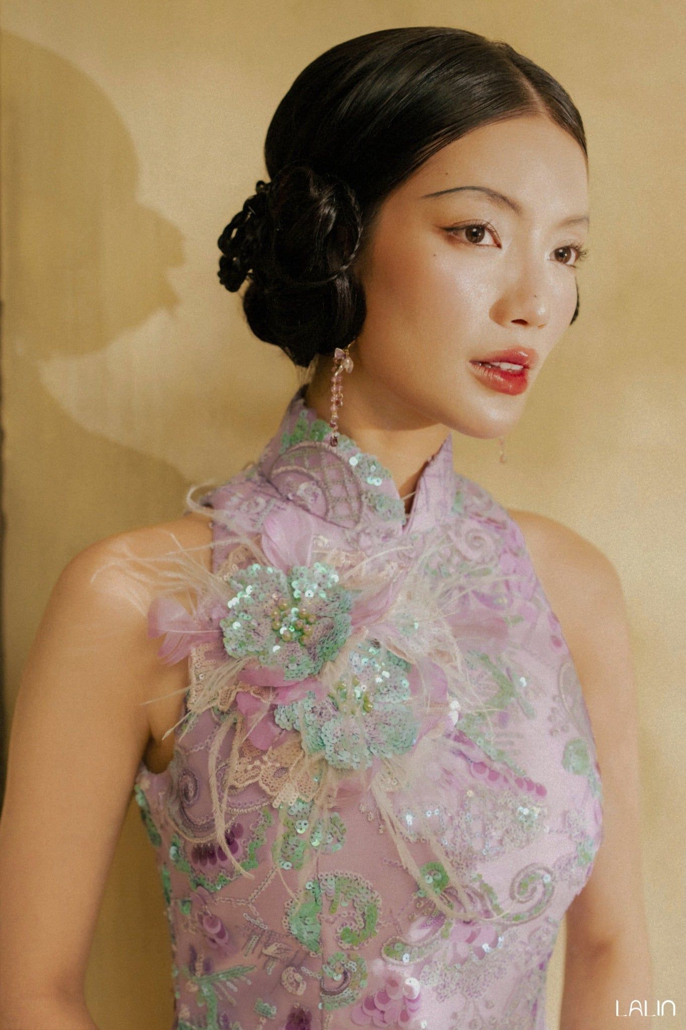 Set Áo Cổ Yếm Kim Sa Tường Vi