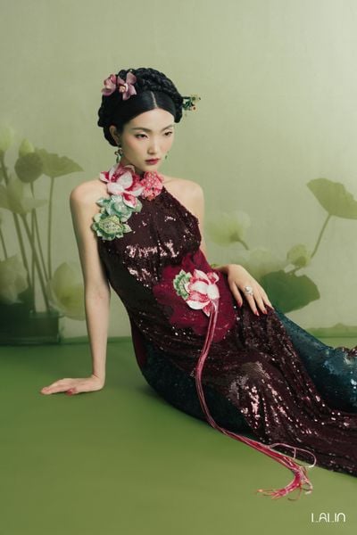  Áo Dài Kim Sa Đính Kết Ngọc Liên 