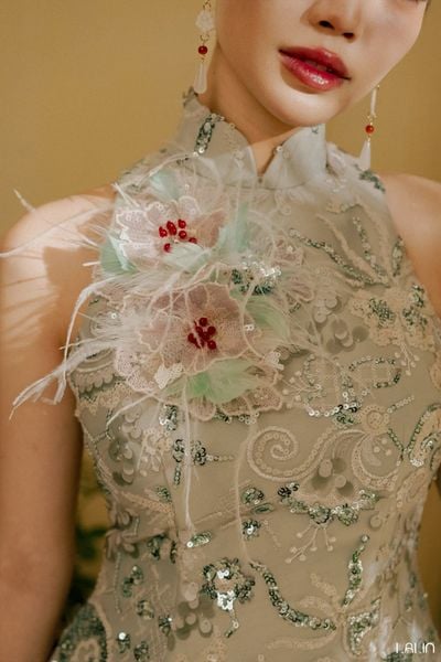  Set Áo Cổ Yếm Kim Sa Ngọc Tường 